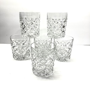 Vintage Diamond Cut Glasses - Etsy