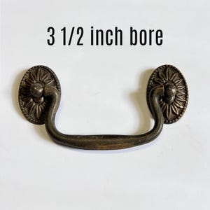 Vintage Gooseneck Bail Pull: 1940s Brass Handle for Furniture Restoration