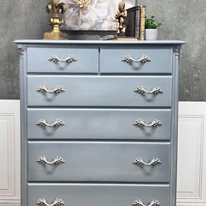 Vintage Dresser, Chest of Drawers, Coastal Farmhouse, Modern Farmhouse, Grandmillennial, Beach Cottage image 1