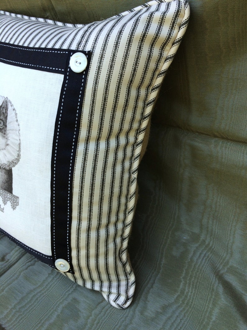 Cat Pillow Cat in Ruffle Collar Pillowfrench Country Decor Etsy