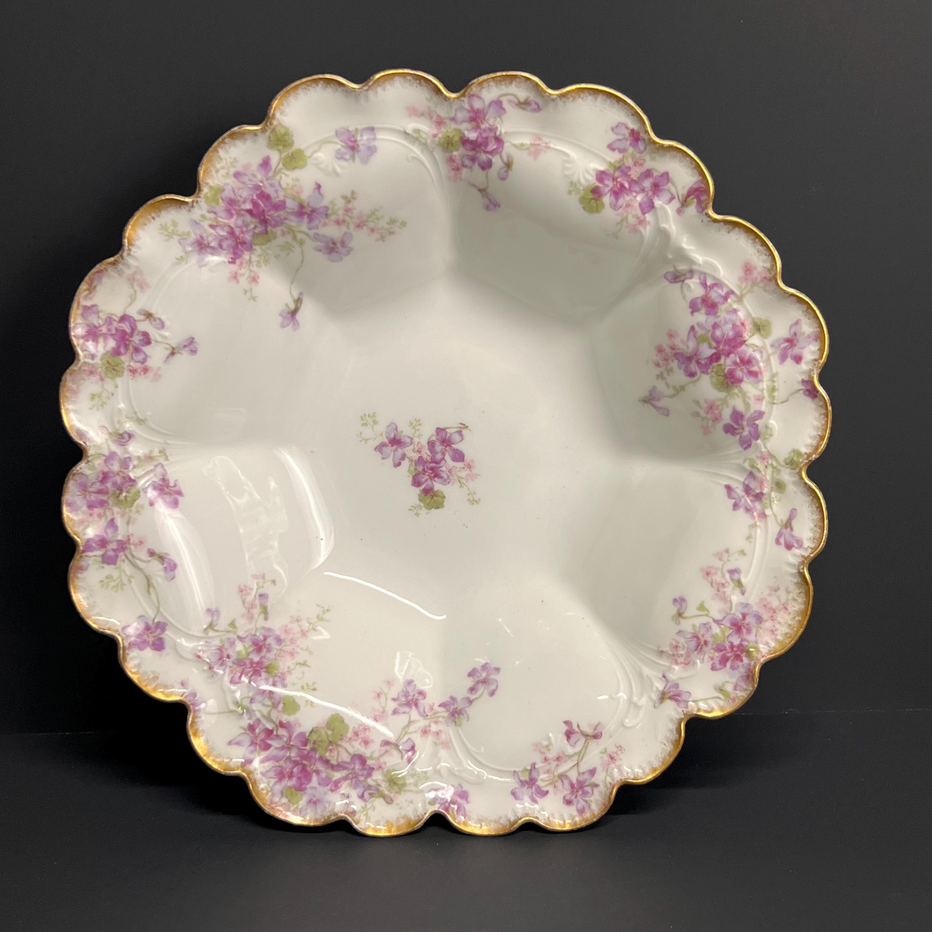 Limoges HAVILAND　(仏)ハンドペイントプレート　2枚 Haviland France Wildlife Plates set, signed, Cobalt blue,gold