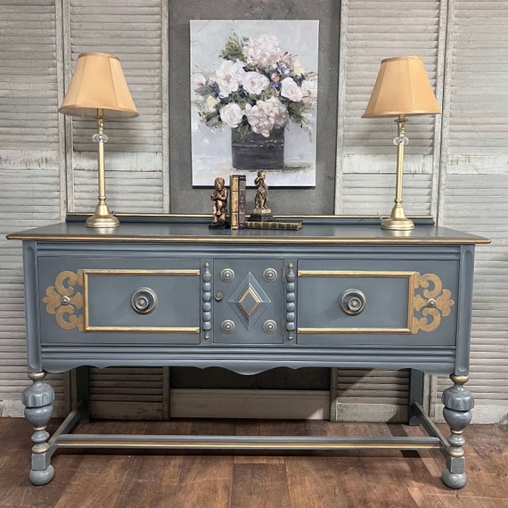 Sideboard Painted Buffet Jacobean Coastal Farmhouse French