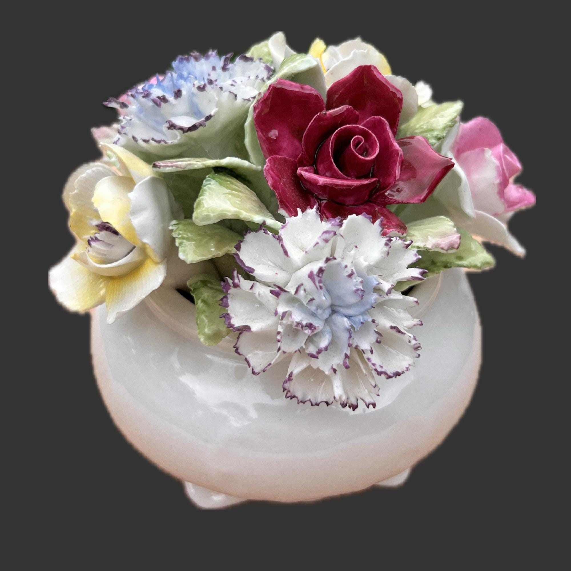 ボーンチャイナ　花　置物　5点 Bone China Flower - Etsy