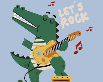 Lets Rock-poster voor kinderspeelkamer