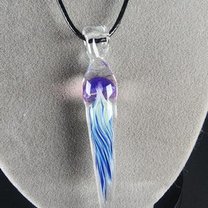 hand blown glass jellyfish pendant