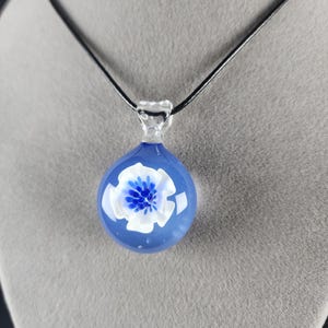 handmade glass flower pendant