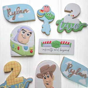 Sugar Cookies – Woody, Buzz, Alien Party Favors – Custom Cookies for Birthday Parties & Movie Nights