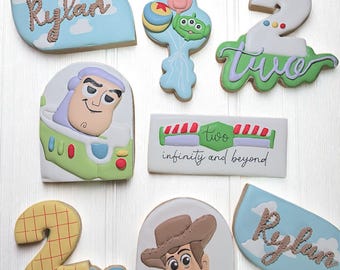 Galletas de azúcar de Toy Story con Woody y Buzz Lightyear – Dulces de cumpleaños personalizados