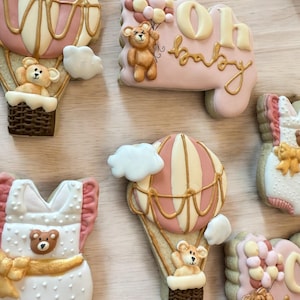 Oh Baby Baby Shower Sugar Cookies: Bear & Balloon Party Favors