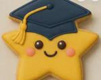Pedido personalizado para Tena B: 2 docenas de galletas de graduación con forma de estrella.