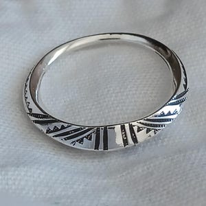Tuareg ring in solid silver - Handmade jewelry - traditional Tuareg artisanal jewelry - Size Fr 60