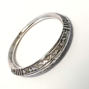 トゥアレグ族の純銀製リング - 調節可能なオープンリング