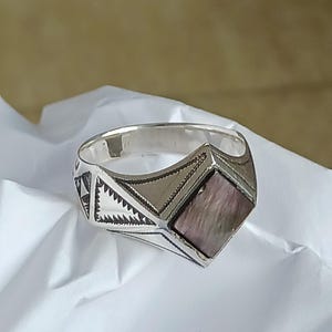 Tuareg ring in solid silver - handmade jewelry - traditional Tuareg artisanal jewelry, size FR 59