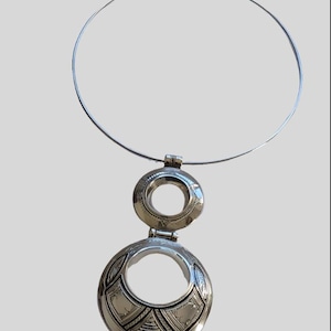 Tuareg necklace in fine solid silver - Traditional Tuareg jewelry, handmade