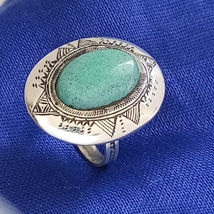 Tuareg ring in solid silver - traditional Tuareg jewelry, handmade - Size FR 59