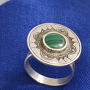 Tuareg ring in solid silver - traditional Tuareg jewelry, handmade - Size: FR 61