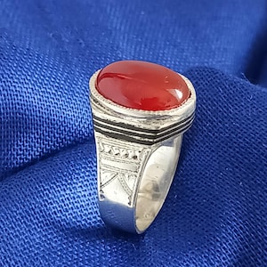 Bague Chevalière Touareg Mixte Ciselée - Artisanat Marocain - Neuf Sans Emballage