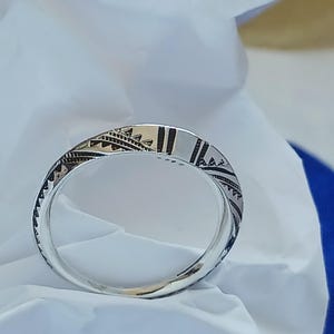 Tuareg ring in solid silver - handmade jewelry - traditional Tuareg artisanal jewelry - Size Fr 60