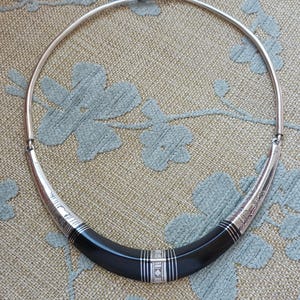 Tuareg necklace in solid silver and ebony wood of excellent quality - Traditional Tuareg jewelry, handmade