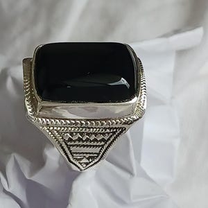 Tuareg ring in solid silver - handmade jewelry - traditional Tuareg artisanal jewelry size FR 59