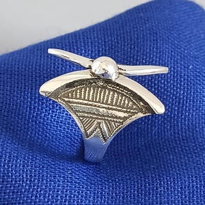 Tuareg ring in solid silver - handmade - unisex ring - Size FR 60