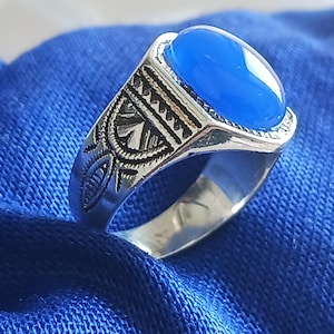 Tuareg ring in solid silver - handmade jewelry - traditional Tuareg artisanal jewelry, size FR 60