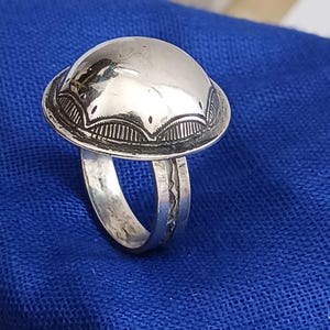 Tuareg ring in solid silver - handmade - unisex ring - Size FR 60