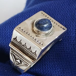 Tuareg ring in solid silver - handmade jewelry - traditional Tuareg artisanal jewelry, size FR 59