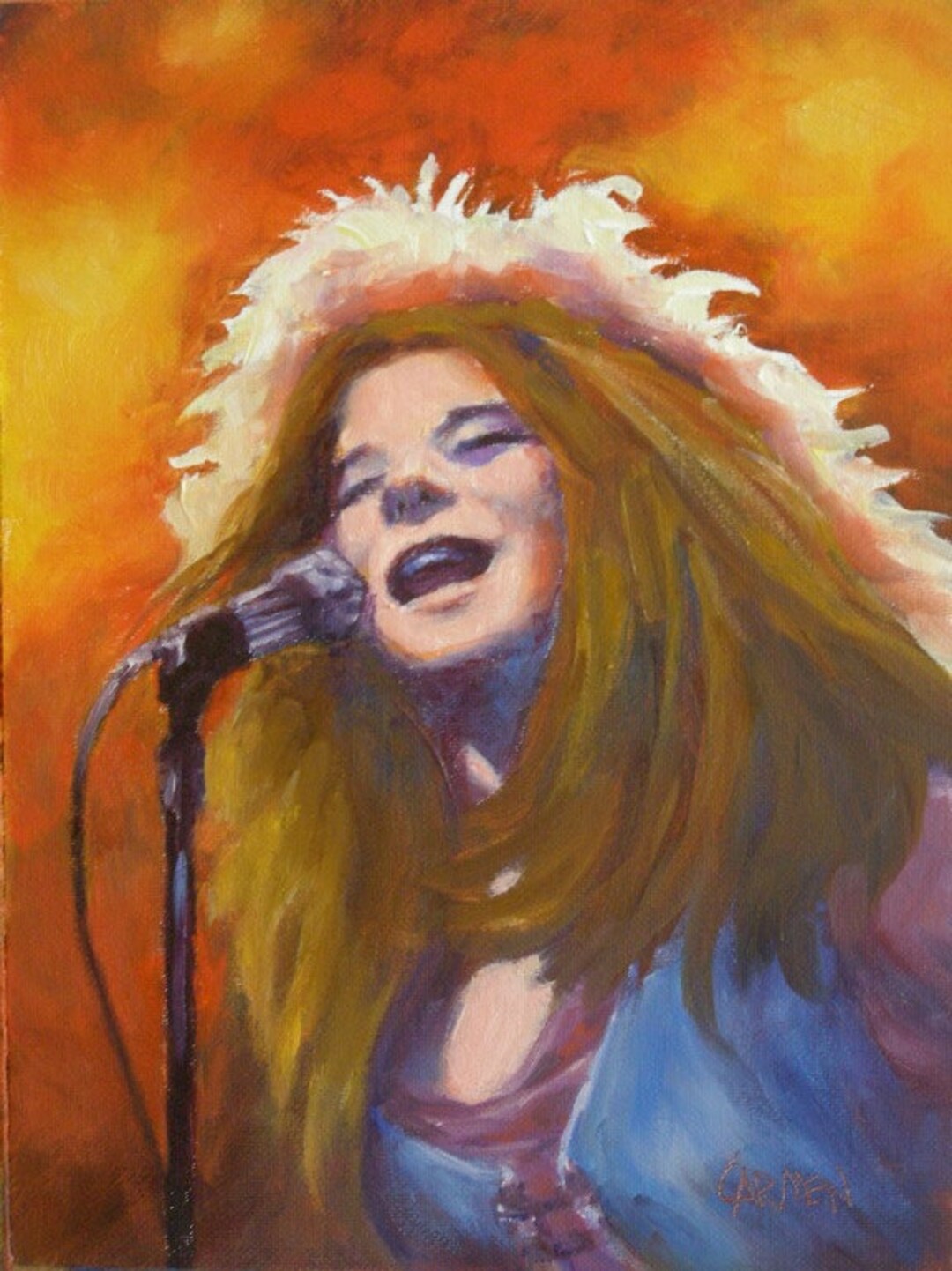 Janis Joplin, 6x8 Original Oil Painting Etsy