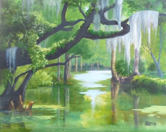 Florida River, Oil Painting of River