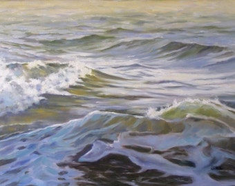 Ocean Shadow, Giclee Print on Canvas, Seascape Painting