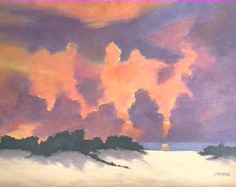 Glorious Sunrise, 12 x 9 Skyscape Oil Painting