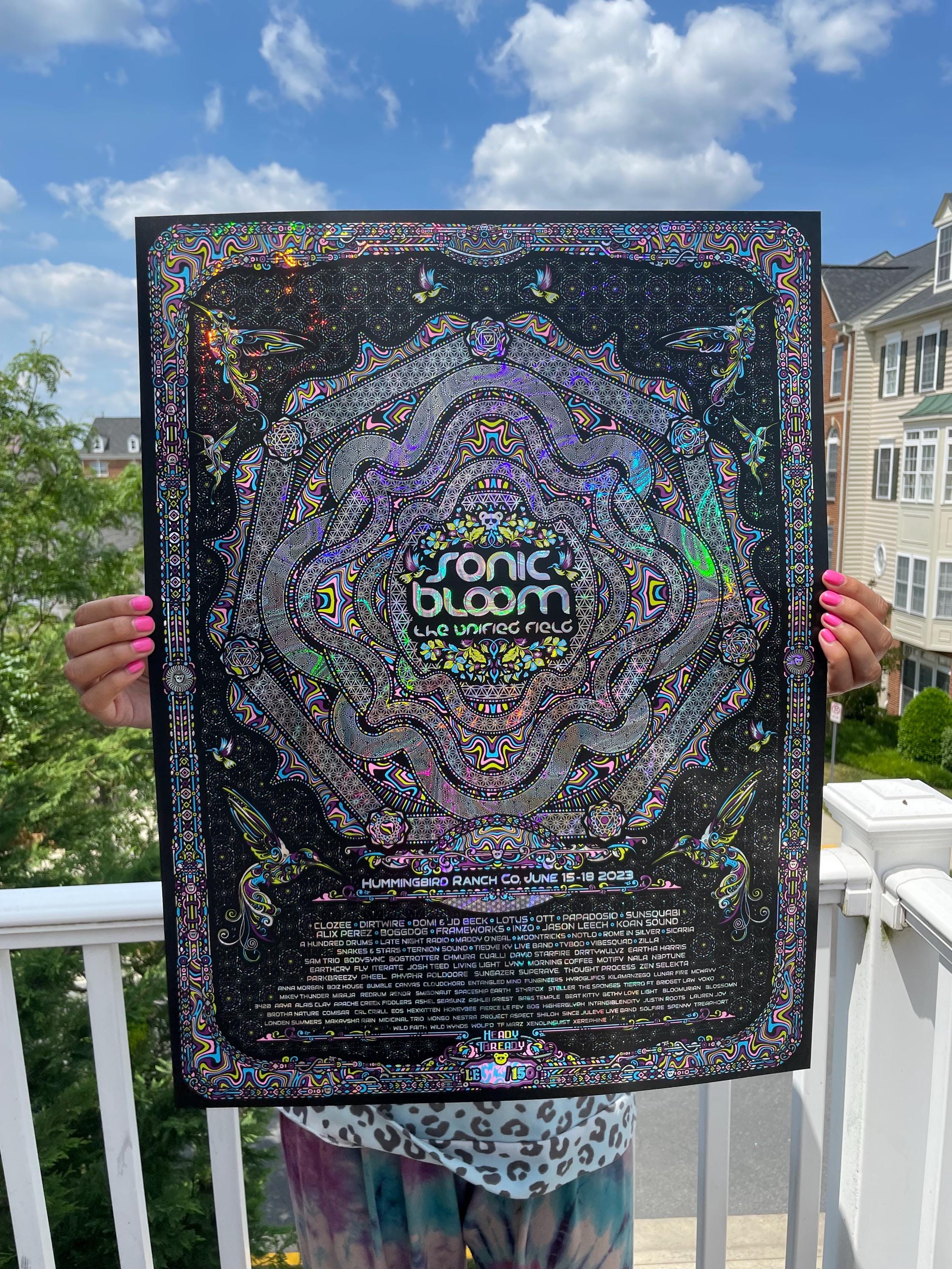 Sonic Bloom Screen Printed Holographic Foil Lineup Poster - Etsy