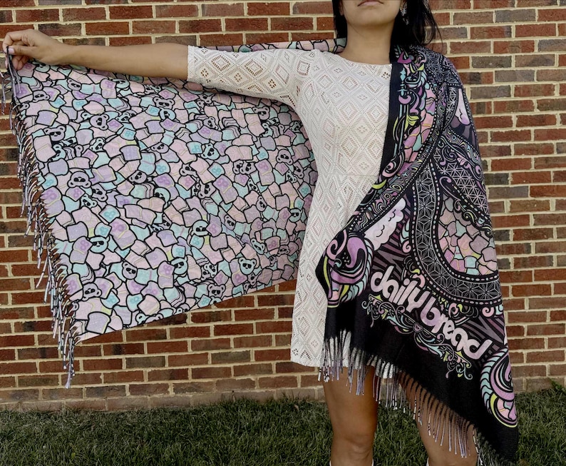 Daily Bread Pashmina Purple Clouds image 5