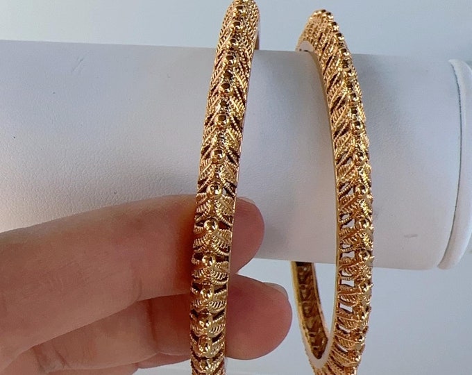 Indian Bangles pair/gold  Bangle set/Gold Plated Wedding Bangles/Mix n Match bangles/Gold bangles pair Set/Indian jewelry