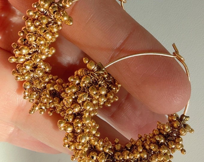 Antique bali/ Hoop Earrings / Hoop Earring/Indian Jewelry/Pearl Hoop earring/Indian Wedding Jewelry/Punjabi Bali hoops/Gold bali