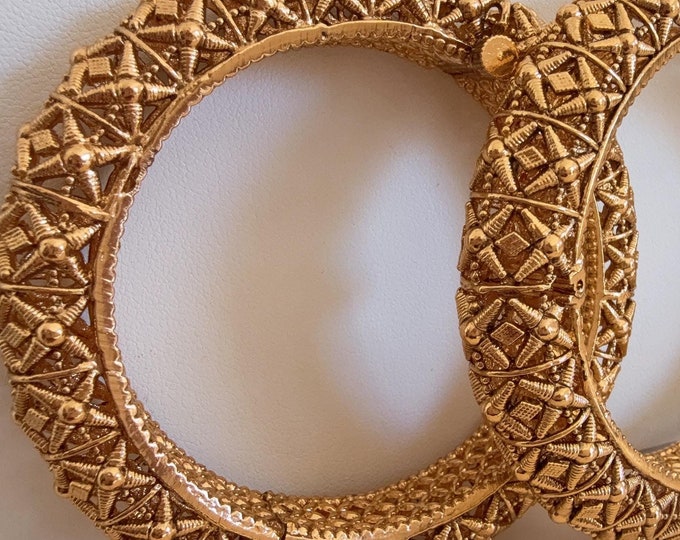 Antique Gold Bangles bangle/Indian Bangles/Antique gold Kada/Kundan bridal bangles set/kada bangle set/Indian bangles Bracelets