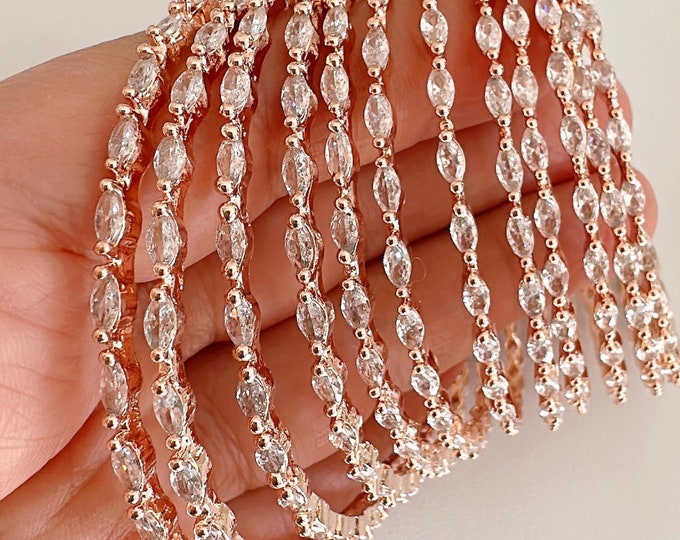 Cubic zirconia bangles set of 12/ Indian CZ Bangles/ Rose gold diamond  Bangle Set/Set of 12 Rose American Diamond CZ Bangles/Bridal Bangles