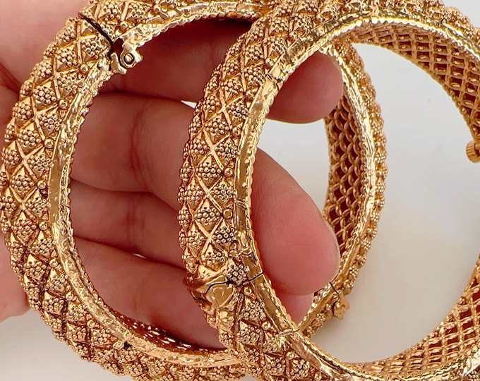 Antique Gold Bangles bangle/Indian Bangles/Antique gold Kada/Kundan bridal bangles set/Gold Kada/Indian bangles Bracelets