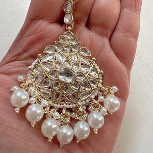 Chand Maang tikka/ Kundan Tikka/ Indian Jewelry/ Indian Wedding Jewelry/ Pakistani Jewelry/Indian forehead jewelry/ Jhoomer/ Matha patti/