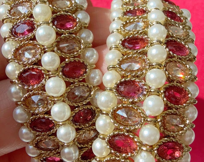 Ruby  Kundan Polki Bangles kada pair/Polki Kundan antique finish Bridal bangles /Indian Jewelry/Ruby Kundan Kangan