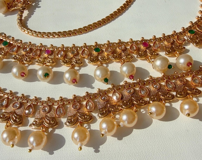 1 Gram gold gold plated Waist belt/Indian Belly Chain/ Adjustable Gold Belly chain/ Gold Plated  belly chain kamarband / Antique Belly chain