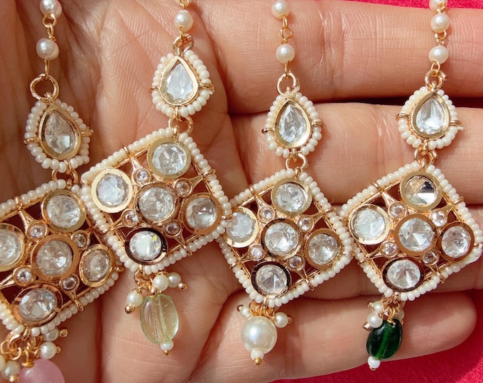 Kundan Maang tikka/ Kundan Tikka/ Indian Wedding Jewelry/ Pakistani Jewelry/ Matha patti/ Indian forehead jewelry/Kundan Maang tikka