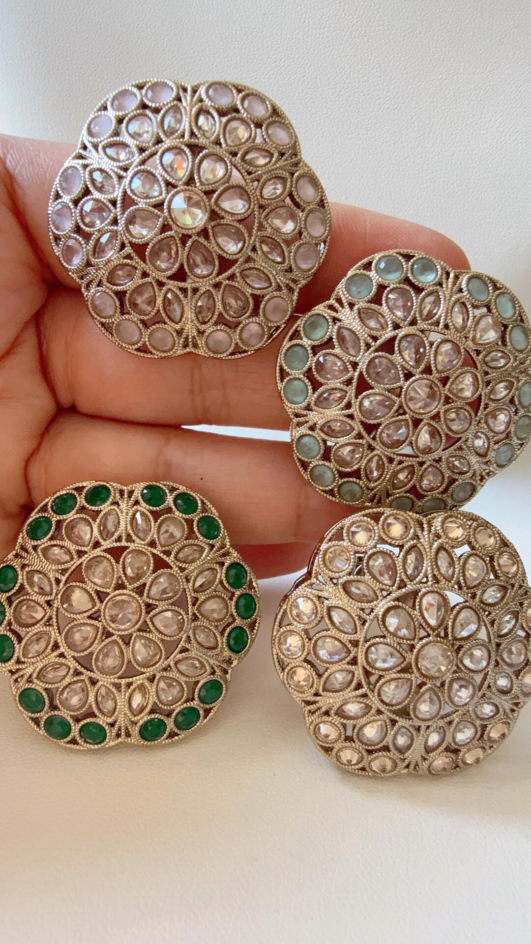 Multi Traditional Kundan Polki Ring with Colored Stones main image 0