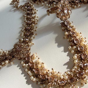 Gold   Hath phool/Antique   Polki Pearl Kundan Hath Paan single /hand harness/Indian Jewelry/Hand Jewelry/Haath phool/Hathh Panja