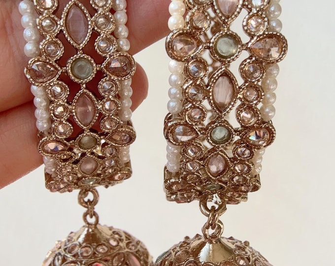 Indian jhumka Antique Mint pink gold Bangles  kada pair/ Bridal kada Bangle set/Gold Plated Wedding Bangles/Mix Match bangles/Indian jewelry