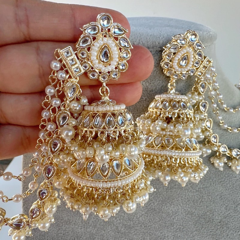Long Indian Pearl Earring - Etsy