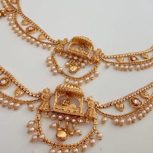Doli Baraat Payal Pair /Indian Anklets/ Gold Anklet Ruby green Payal/Bridal anklet/ Payal/ Panjeb/ Indian Jewelry/ Ruby Green Payal