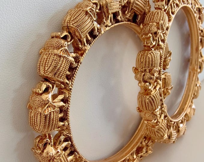Royal antique gold elephant inspired kada bangle set/Indian Bangles/Antique gold Kada/Kundan bridal bangles set/kada bangle set/