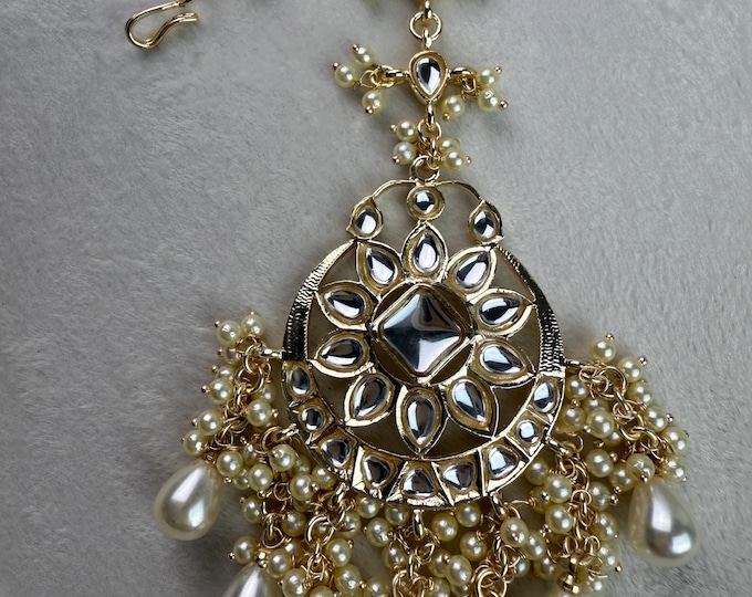 Kundan Gold  Maang tikka /Gold tika /Indian tikka/Bridal Maang tikka/ Bollywood jewelry/Matha Patti/ Indian jewelry/